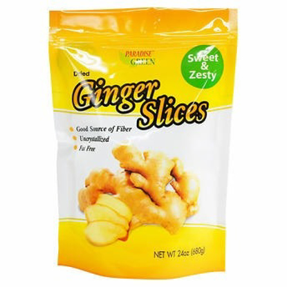 Paradise Green Dried Ginger Slices  24 oz