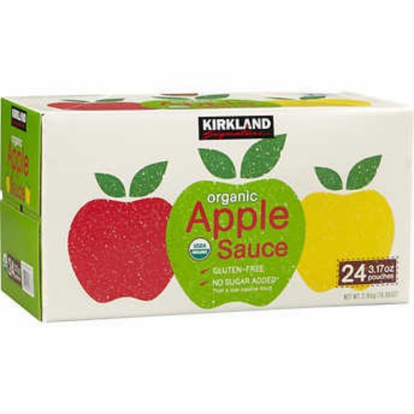 Picture of Kirkland Signature Organic Applesauce, 3.17 oz 24 count