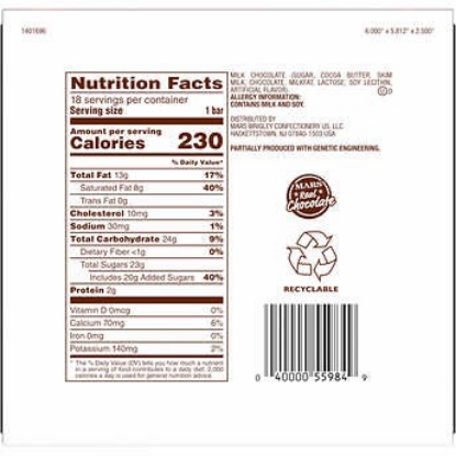 Dove Milk Chocolate Bars 1.44 oz 18 count