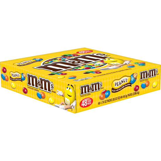 M&M'S Peanut Chocolate Full Size Bulk Candy 1.74 oz 48 pk