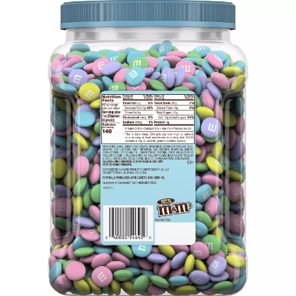 M&M's Milk Chocolate Pastel Easter Candy Jar 62 oz