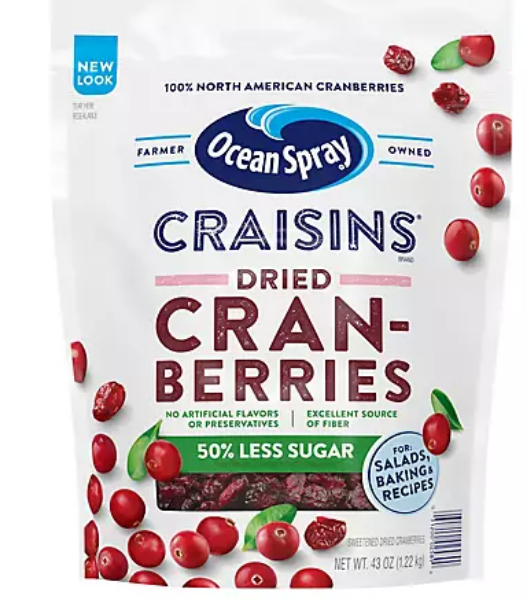 Ocean Spray Reduced Sugar Craisins 43 oz