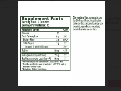 Align Digestive Health Prebiotic and Probiotic Supplement Gummies in Natural Fruit Flavors 90 ct