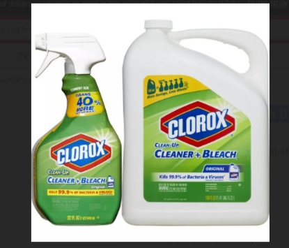 Clorox Clean Up Cleaner with Bleach Spray Bottle 32 oz with Refill Bottle 180 oz