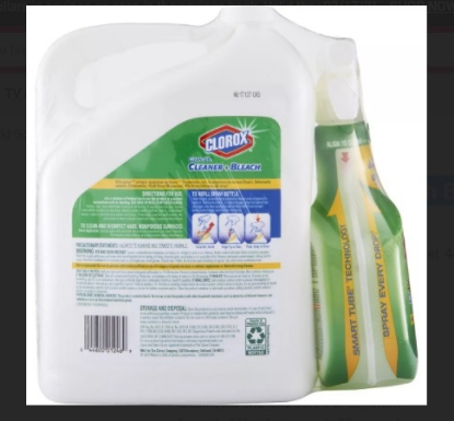 Clorox Clean Up Cleaner with Bleach Spray Bottle 32 oz with Refill Bottle 180 oz