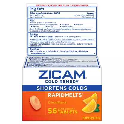 Zicam Cold Remedy RapidMelts Citrus Flavor Quick Dissolve Tablets 56 ct
