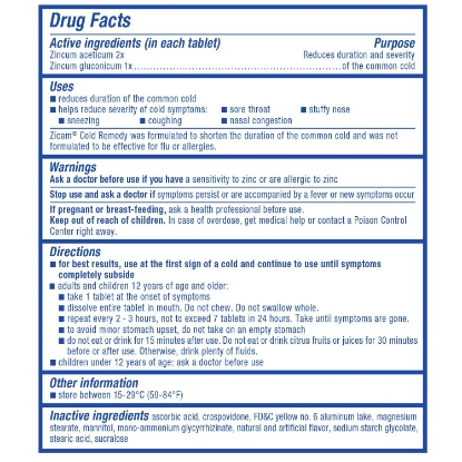 Zicam Cold Remedy RapidMelts Citrus Flavor Quick Dissolve Tablets 56 ct