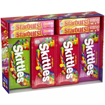 Starburst and Skittles Assorted Chewy Candy Variety Box 32 ct