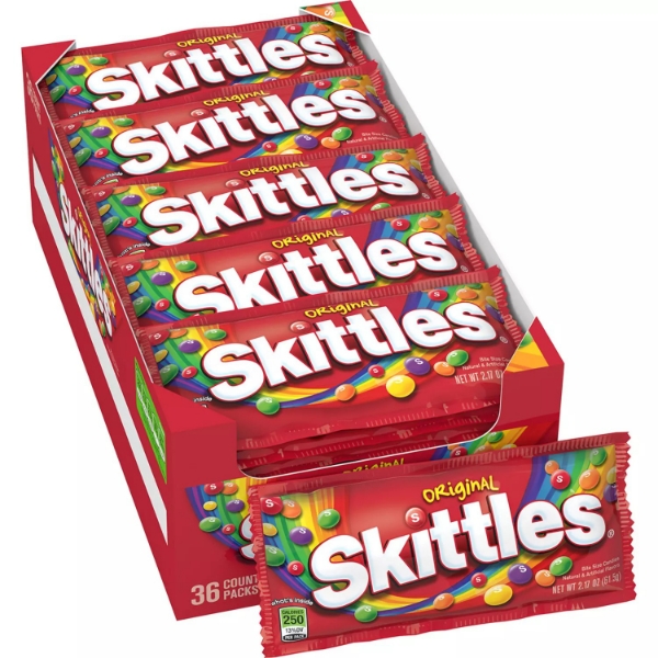 Skittles Original Candy, Full Size, Bulk Fundraiser 2.17oz 36pk