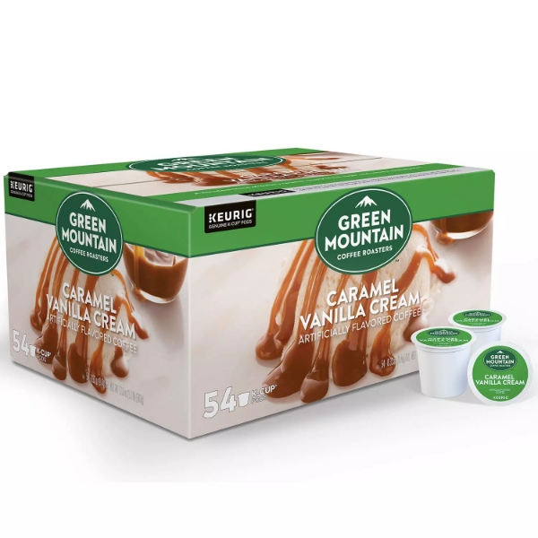 Green Mountain Coffee Caramel Vanilla Cream Flavored K-Cup Pods 54 ct