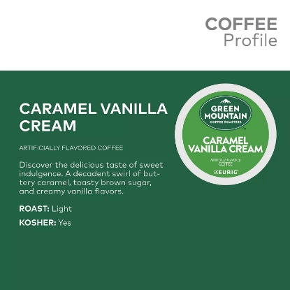 Green Mountain Coffee Caramel Vanilla Cream Flavored K-Cup Pods 54 ct