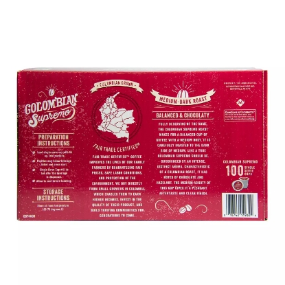 Member's Mark Colombian Supremo Coffee Single-Serve Cups 100 ct