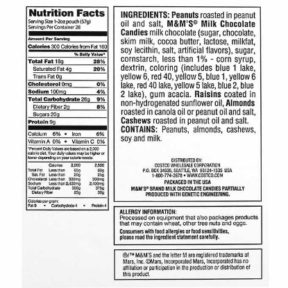 Kirkland Signature Trail Mix Snack Packs Trail Mix 2 oz 28 count