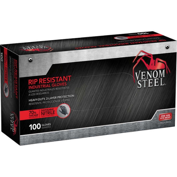 Picture of Venom Steel Industrial Nitrile Gloves, One Size, 100 ct