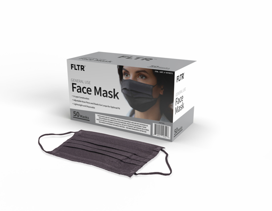 Picture of FLTR General Use Face Mask Single Use One Size Black 50 ct