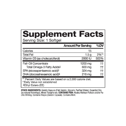 Picture of Member's Mark 600mg Omega-3 from Fish Oil with 50 mcg Vitamin D3 (200 ct.)