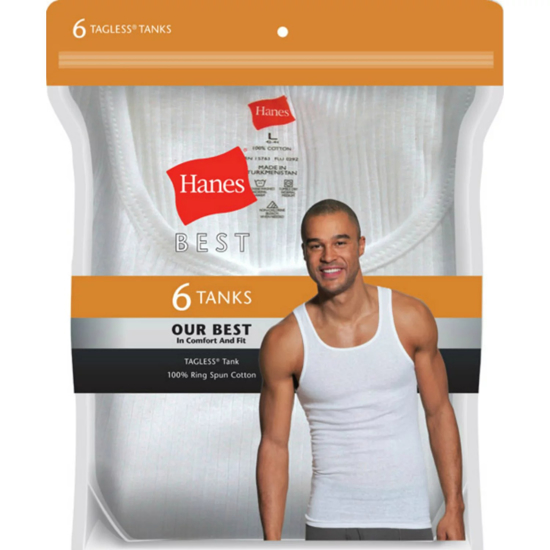 Hanes Best 6-Pack Tank Assorted Colors
