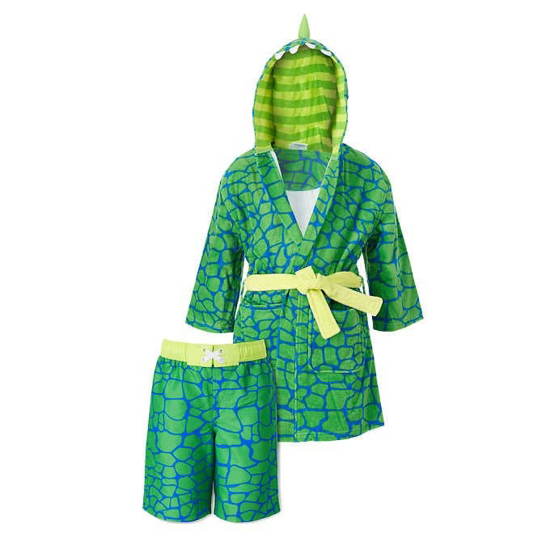 Saint Eve Youth Beach Cover Up and Swimsuit Set Dinosaur