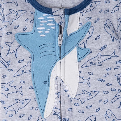 Kids Headquarters Kids 3 pack Cotton Sleepers Shark