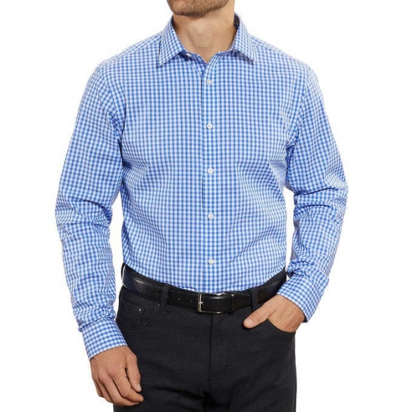 Kirkland Signature Men’s Comfort Sport Shirt Blue Check