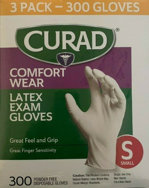 Picture of CURAD Comfort Wear LATEX Exam Gloves 300 Count