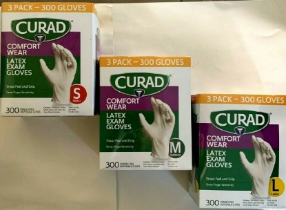 Picture of CURAD Comfort Wear LATEX Exam Gloves 300 Count