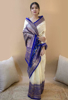 Picture of Designer Soft Silk Saree Indian Ethnic Wear Kanchipuram Sari PartyWear With Blouse pice