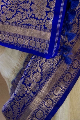 Picture of Designer Soft Silk Saree Indian Ethnic Wear Kanchipuram Sari PartyWear With Blouse pice