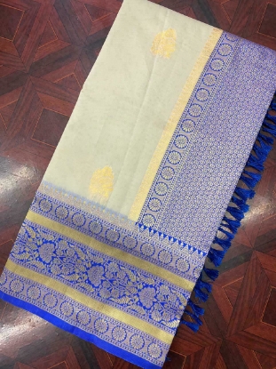 Picture of Designer Soft Silk Saree Indian Ethnic Wear Kanchipuram Sari PartyWear With Blouse pice