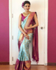 Picture of Kanchipuram Weaving Design Sari Indian Bollywood Saree With  Blouse