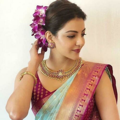 Picture of Kanchipuram Weaving Design Sari Indian Bollywood Saree With  Blouse
