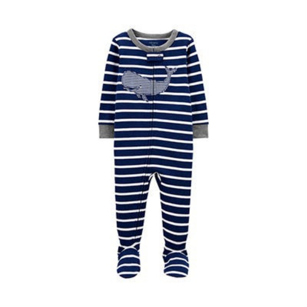 Carter's Footie Pajama Size 12M Stripe Whale