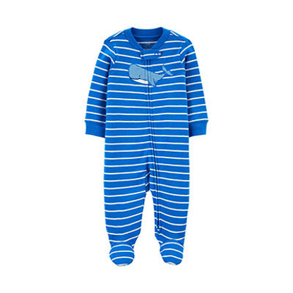 Carter's Footie Pajama Size 12M Stripe Whale