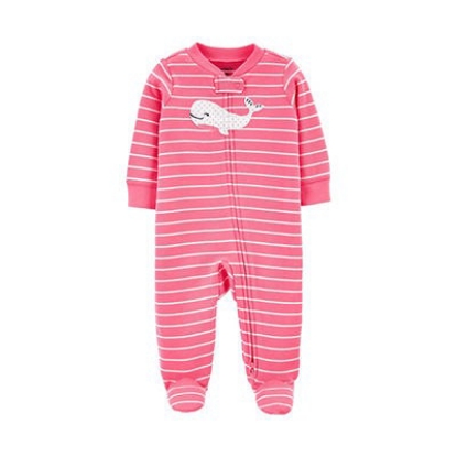 Carter's Footie Pajama Size 12M Stripe Whale