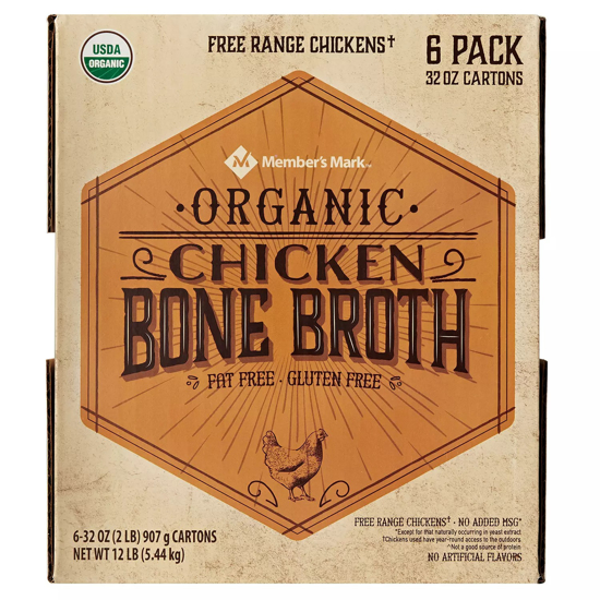 Member's Mark Organic Chicken Bone Broth 32 oz 6 pk