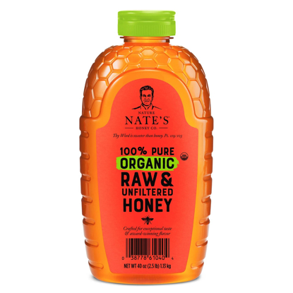Nature Nate's 100% Organic Pure Raw & Unfiltered Honey 40 oz
