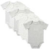 Kirkland Signature Infant 6 pack Cotton Bodysuit Gray