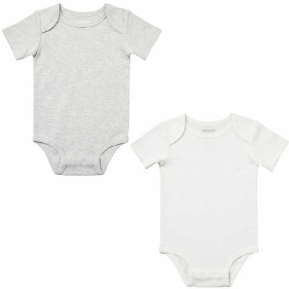 Kirkland Signature Infant 6 pack Cotton Bodysuit Gray