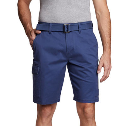 Weatherproof Twill Belted Cargo Short, Size 34 - Storm Blue