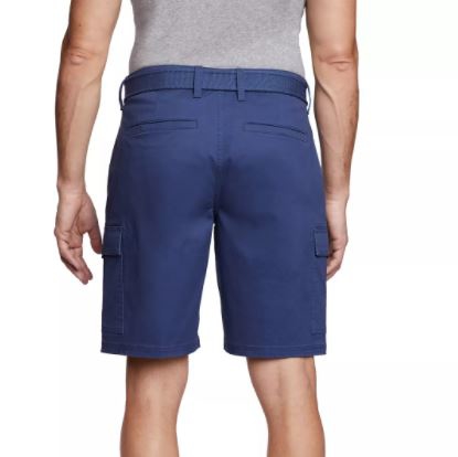 Weatherproof Twill Belted Cargo Short, Size 34 - Storm Blue