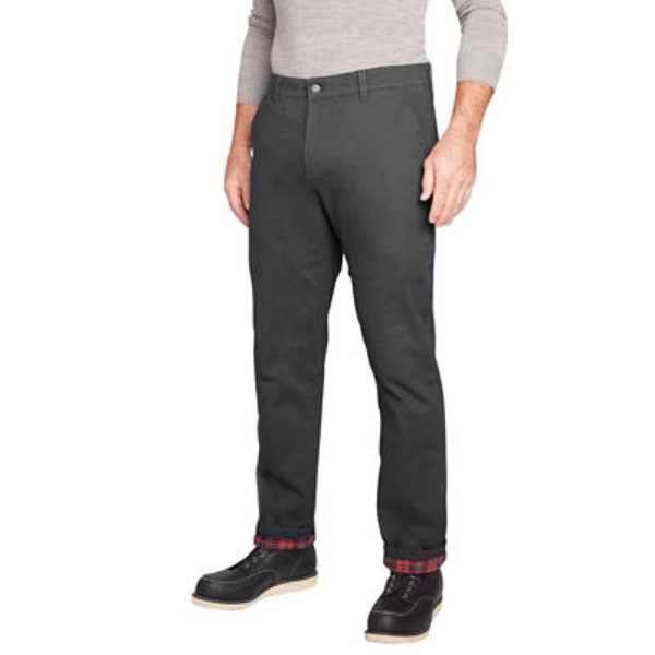 Weatherproof Flannel Lined Chino, Size 36/32 - Steel