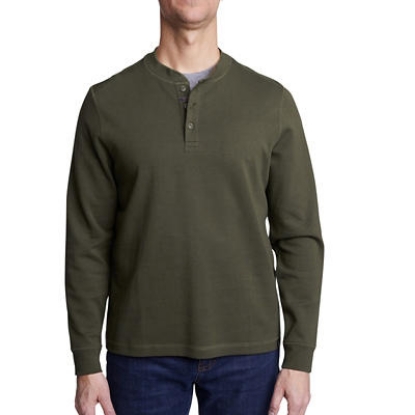 Copper & Oak Rib Henley Long Sleeve Tee