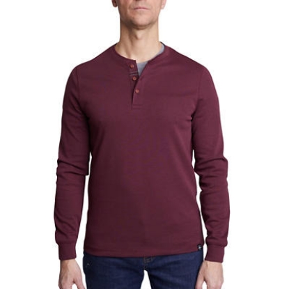 Copper & Oak Rib Henley Long Sleeve Tee