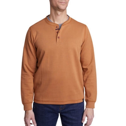Copper & Oak Rib Henley Long Sleeve Tee