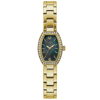 Caravelle Women's Crystal Accent Gold Tone Watch with Black Mother of Pearl Dial