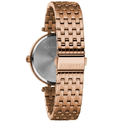 Caravelle Women's Rose Gold Crystal Dial Watch