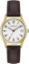 Caravelle Women's Stainless Steel Quartz Watch with Brown Leather Calfskin Strap
