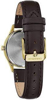 Caravelle Women's Stainless Steel Quartz Watch with Brown Leather Calfskin Strap