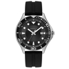 Caravelle Men's Stainless Steel Watch with Black Silicone Strap