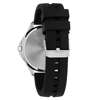 Caravelle Men's Stainless Steel Watch with Black Silicone Strap